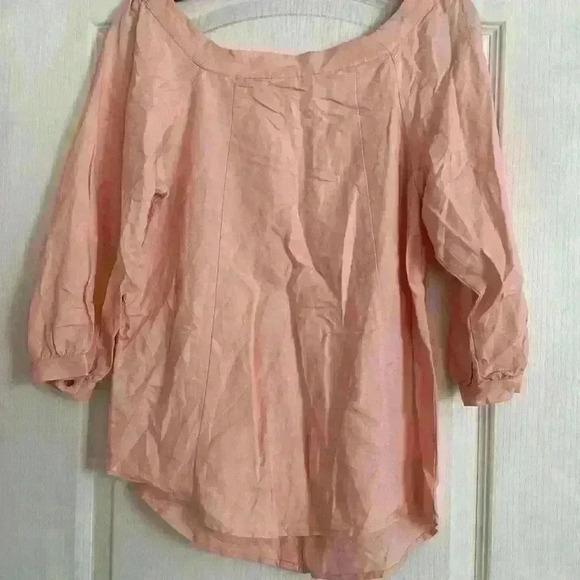Maeve Peach Button-Up Blouse - Picture 5 of 6